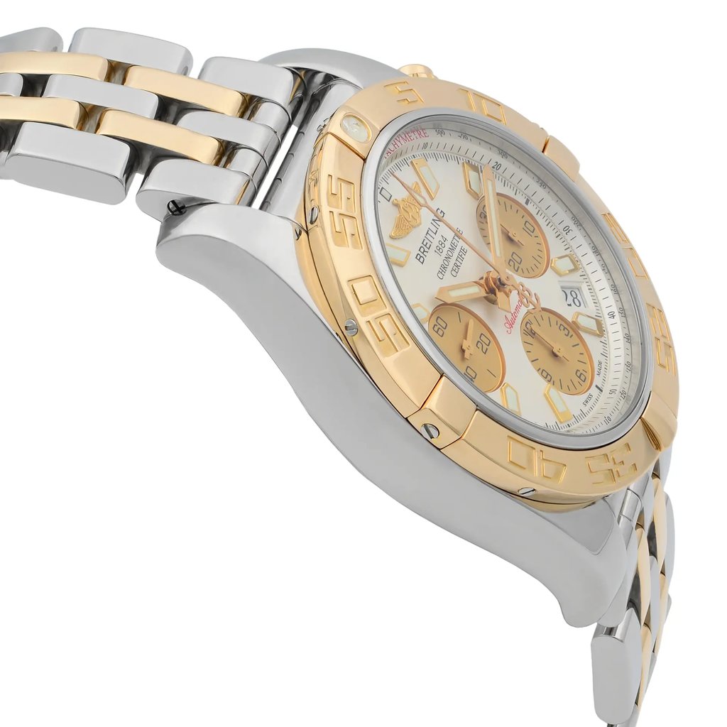 View Of Opposite Crown Facing Side Of Breitling CB014012/G713-378C Stainless & Solid Gold Watch Pre Owned Condition