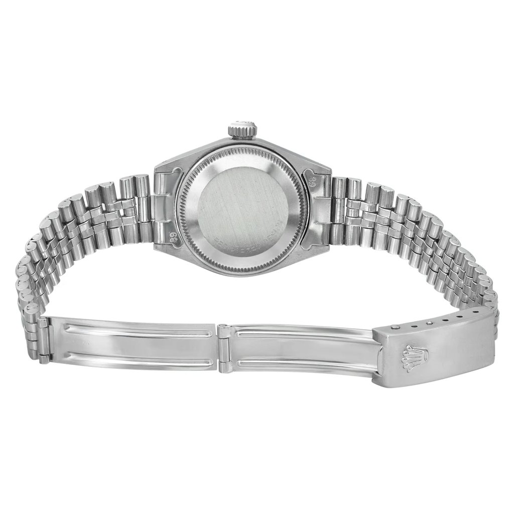 Back View Of Screwback Back Case And Open Stainless Steel Band Of Rolex 6924 Watch Pre Owned Condition