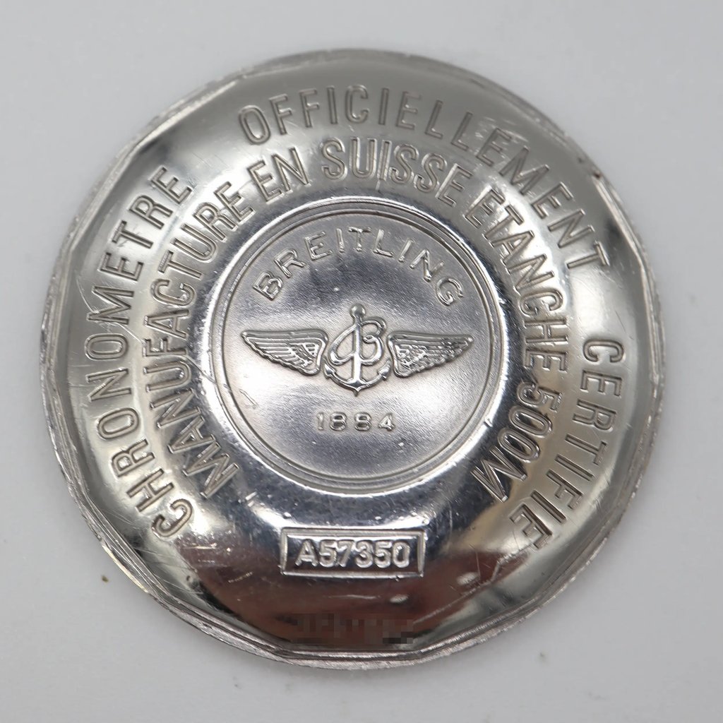 Up Close Front Facing Picture Of Breitling A57350 Stainless Steel Watch Pre Owned Condition