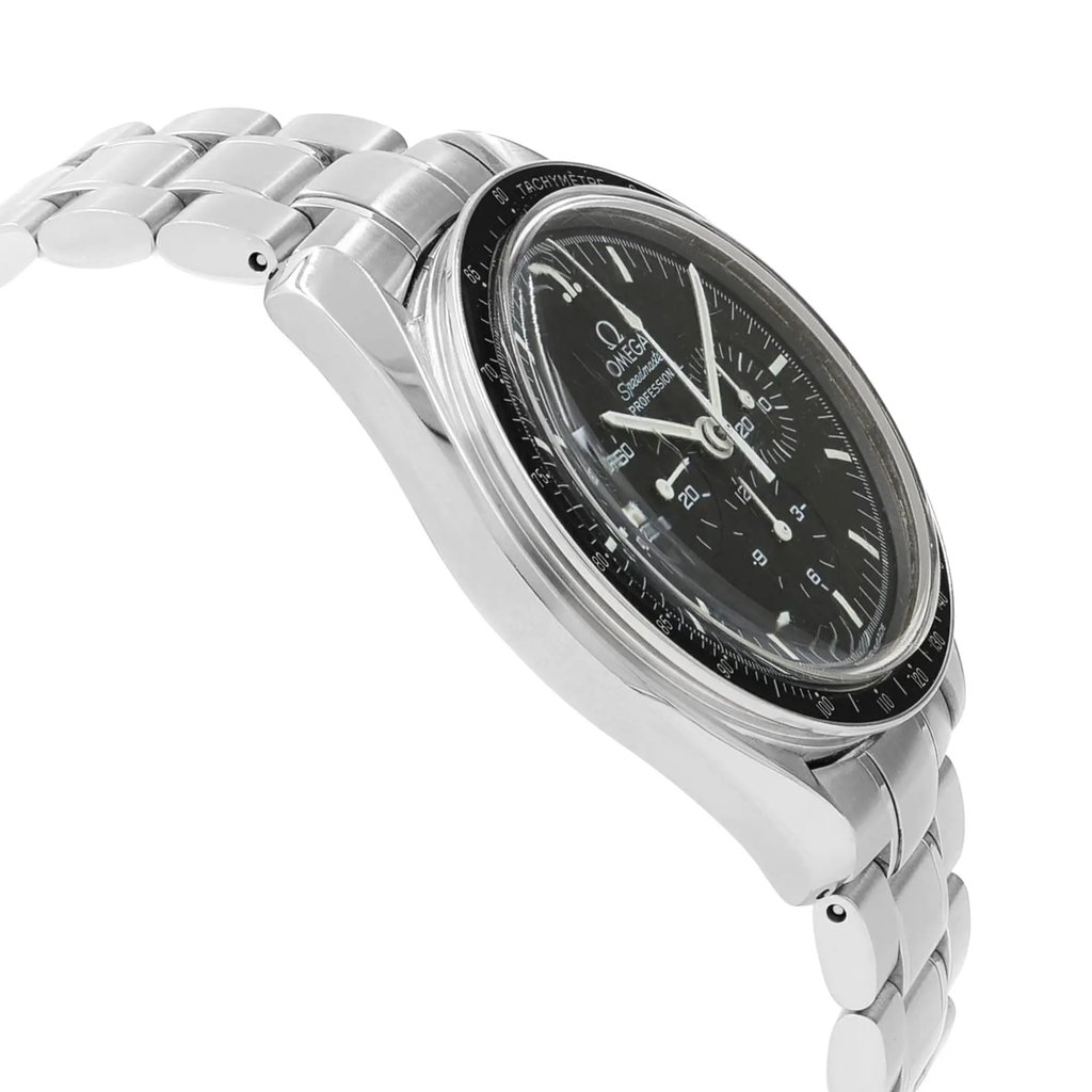 View Of Opposite Crown Facing Side Of OMEGA 3570.50.00 Stainless Steel Watch Pre Owned Condition