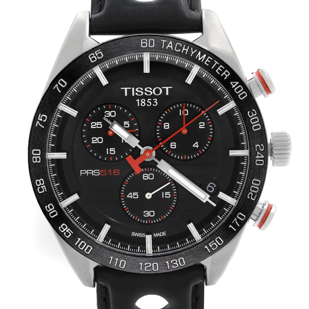 Up Close Front Facing Picture Of Tissot T100.417.16.051.00 Stainless Steel Watch New With Defects Condition