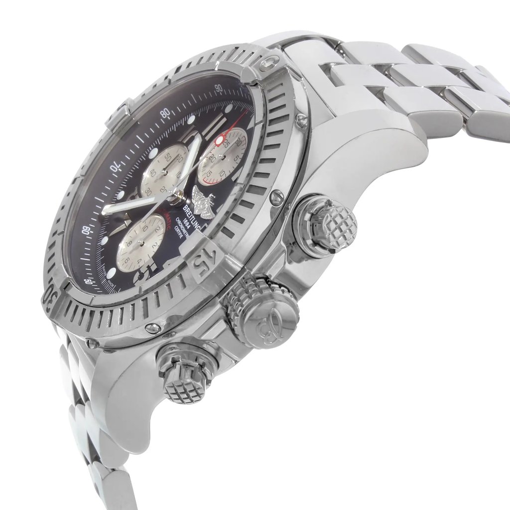View Of Crown Facing Side Of Breitling A1337011/B973-135A Stainless Steel Watch Pre Owned Condition