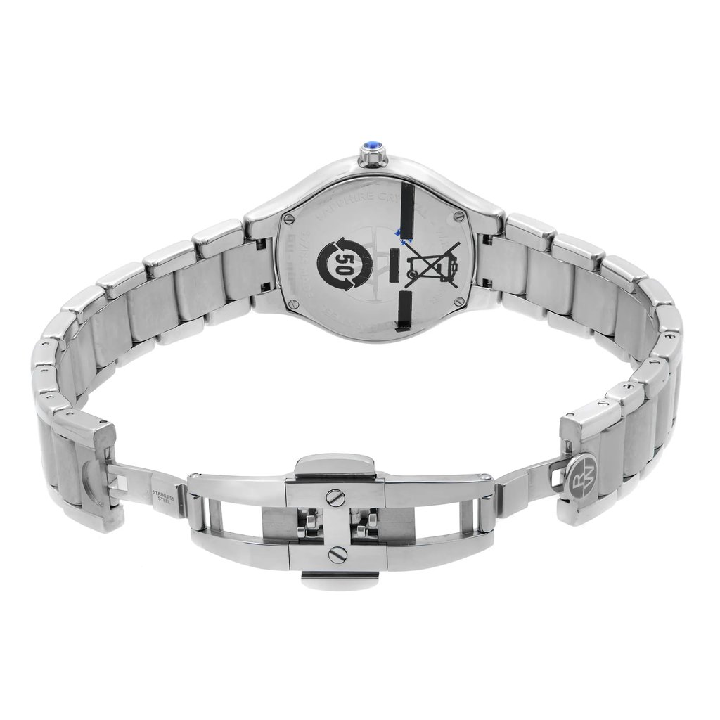Back View Of Solid Back Case And Open Stainless Steel Band Of RAYMOND WEIL 5132-ST-20081 Watch New Condition