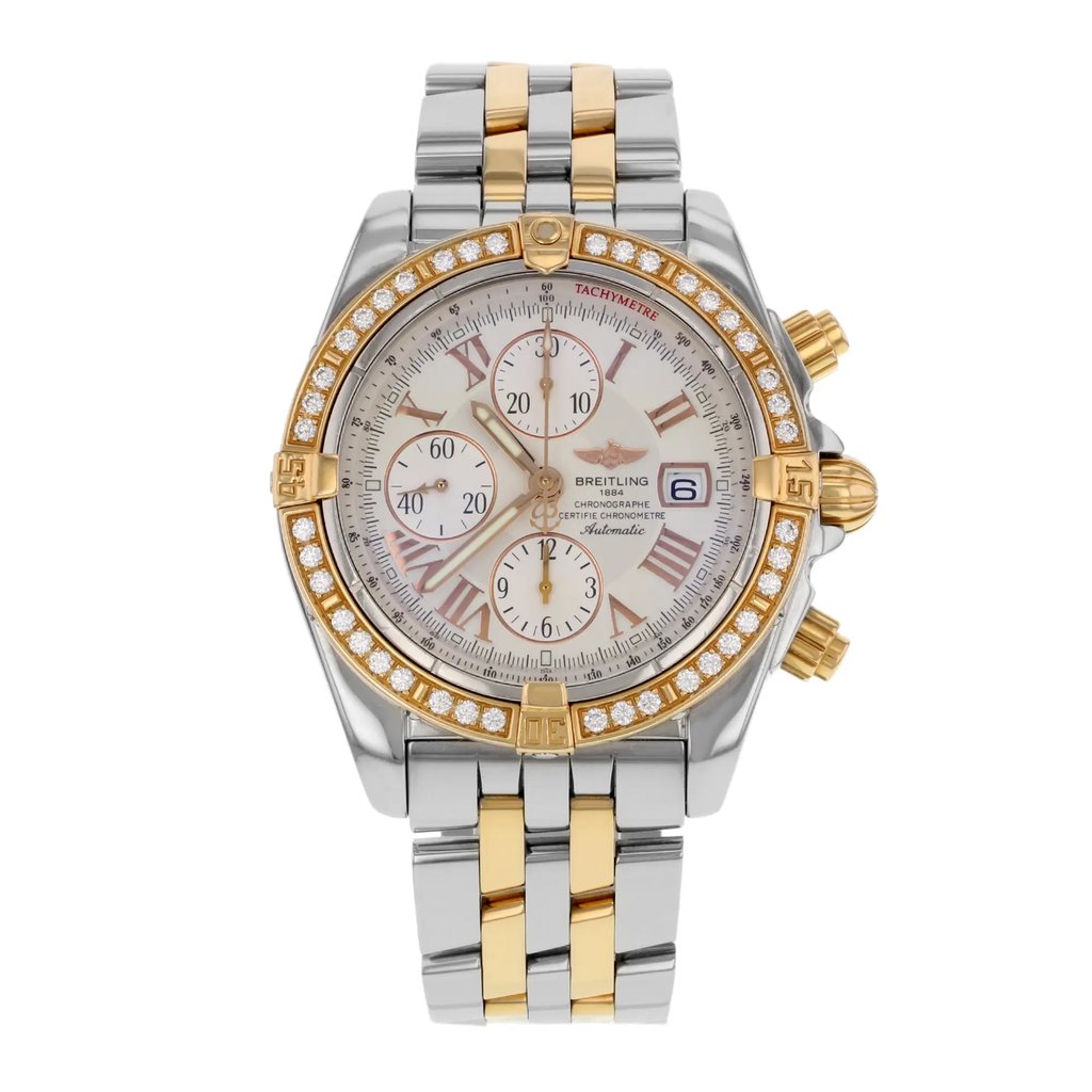 Front Full View Of Breitling C13356 Stainless Steel Watch Pre Owned Condition {Product Condition}