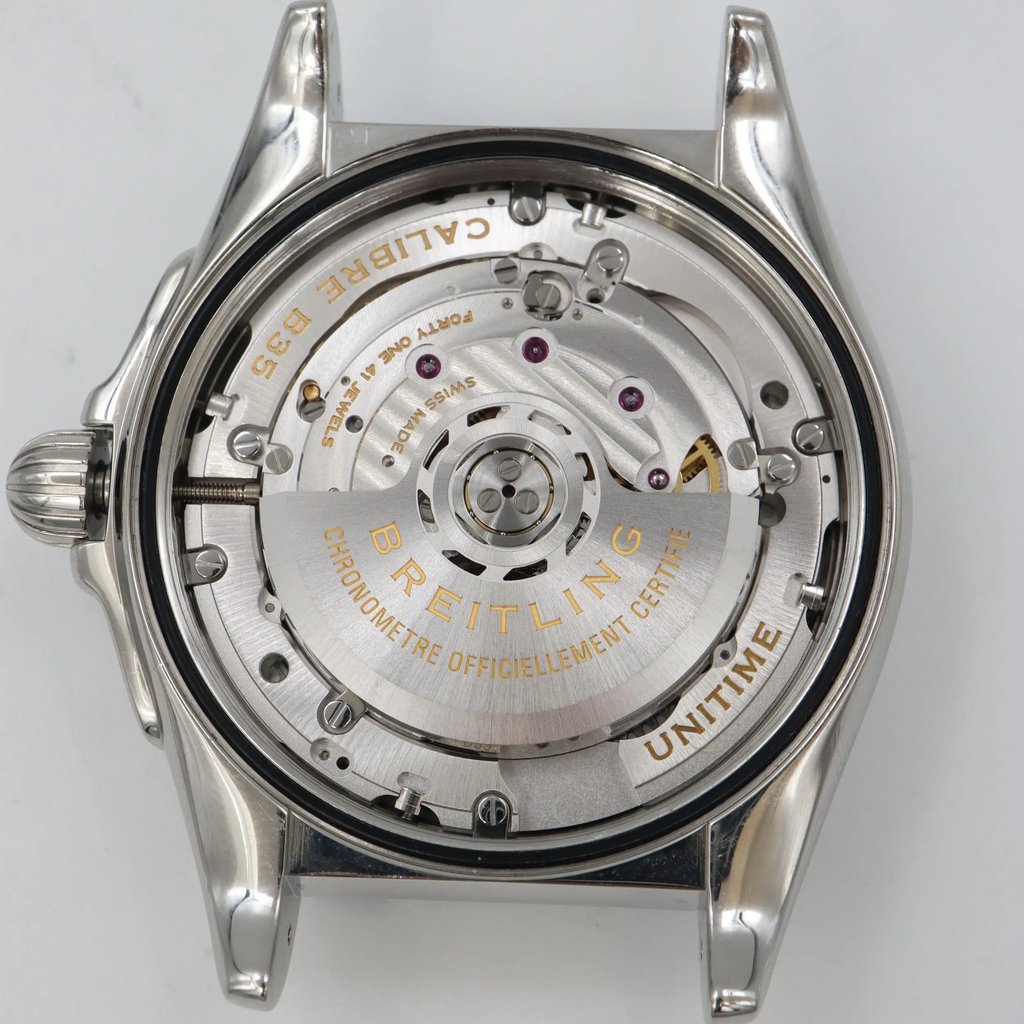 Up Close Front Facing Picture Of Breitling WB3510U4/BD94-375A Stainless Steel Watch Pre Owned Condition