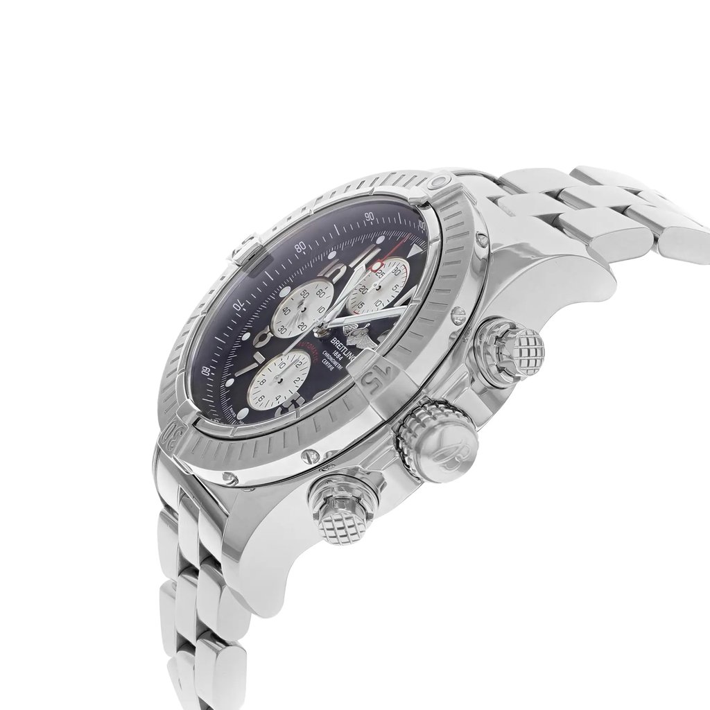 View Of Crown Facing Side Of Breitling A1337011/B973-135A Stainless Steel Watch Pre Owned Condition