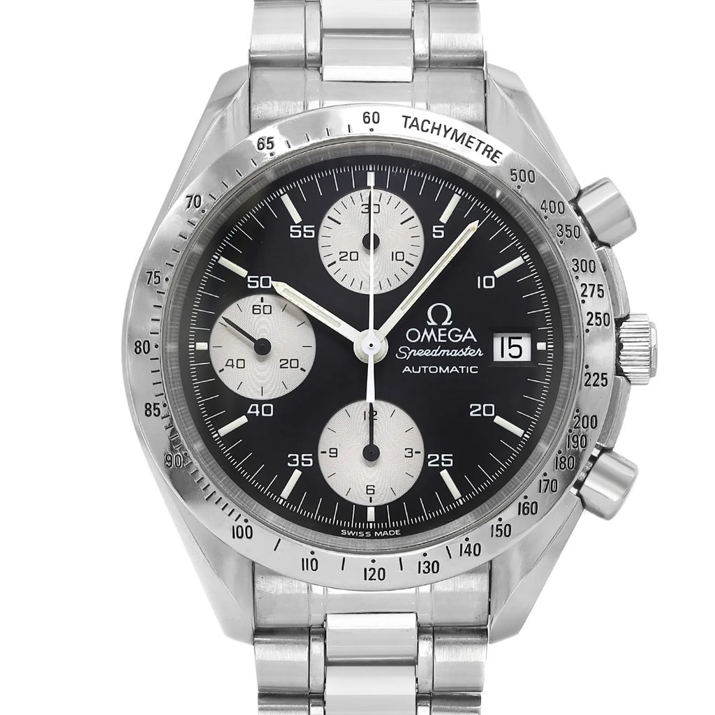Up Close Front Facing Picture Of OMEGA  3511.50.00 Stainless Steel Watch Pre Owned Condition