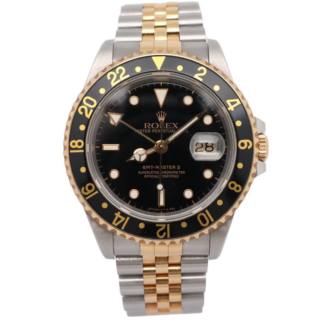 Front Full View Of Rolex 16713 Stainless Steel Watch Pre Owned Condition {Product Condition}