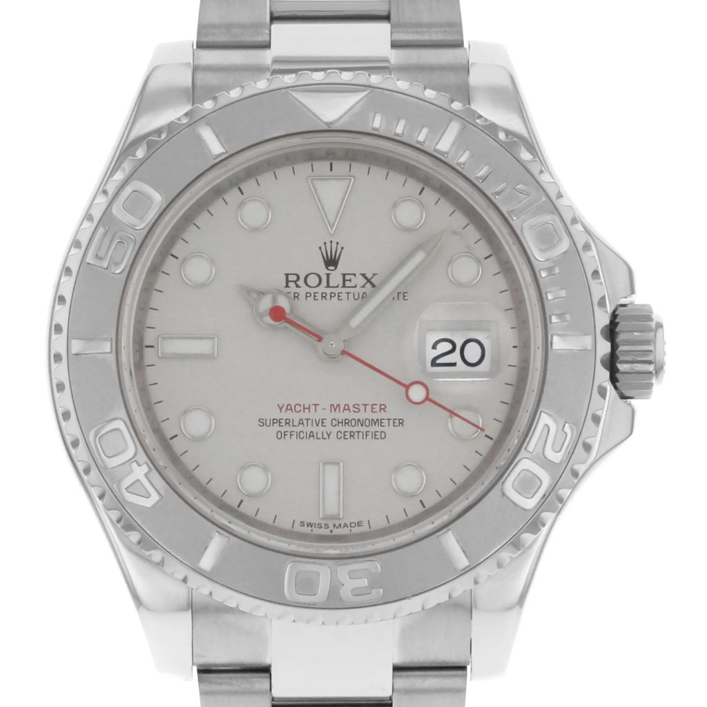Up Close Front Facing Picture Of Rolex 116622 Stainless Steel Watch Pre Owned Condition