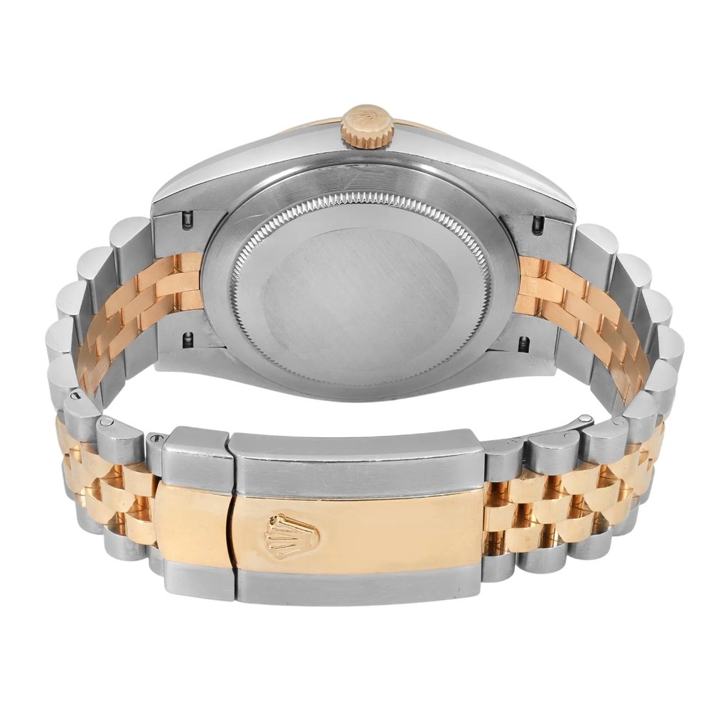 Back View Of Solid Back Case And Closed Stainless Steel,Yellow Gold Band Of Rolex 126333 Watch Pre Owned Condition