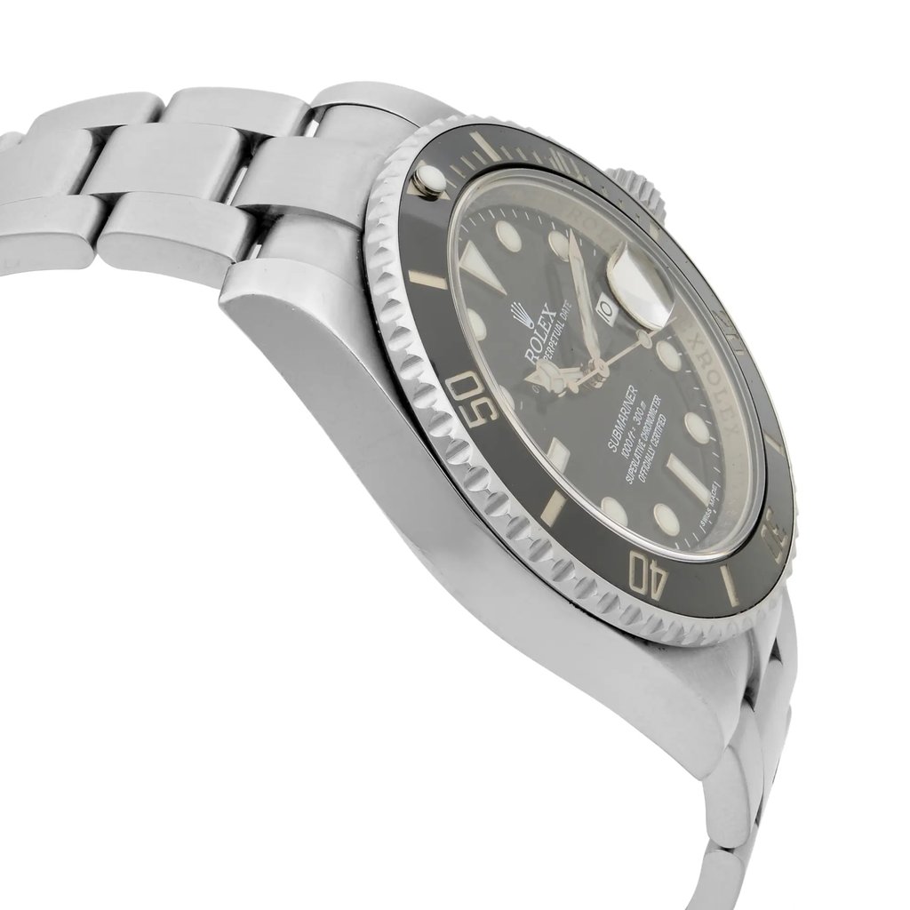 View Of Opposite Crown Facing Side Of Rolex 116610LN Stainless Steel Watch Pre Owned Condition