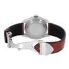 An image of a Wristwatch by TUDOR. This Pre Owned item is designed for Men, featuring a Luxury style. It has a Mechanical (Automatic) movement and an Analog display with a Black dial color. The indices include 12-Hour Dial,Round Indexes. The band is made of Leather and the case is made of Stainless Steel. The watch has a Round shape with a case size of 41 mm and a case thickness of 15 mm.