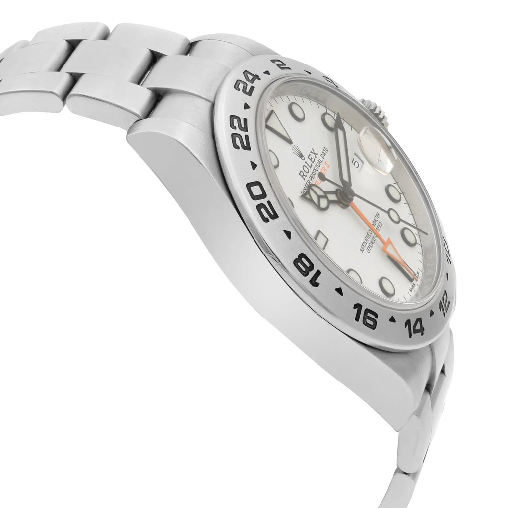 View Of Crown Facing Side Of Rolex 216570 Stainless Steel Watch Pre Owned Condition