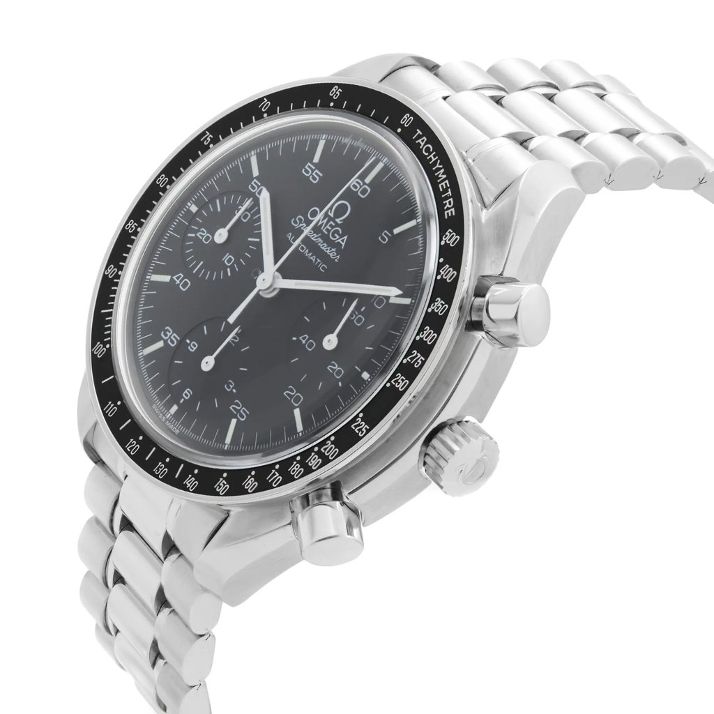 View Of Crown Facing Side Of OMEGA 3510.50.00 Stainless Steel Watch Pre Owned Condition