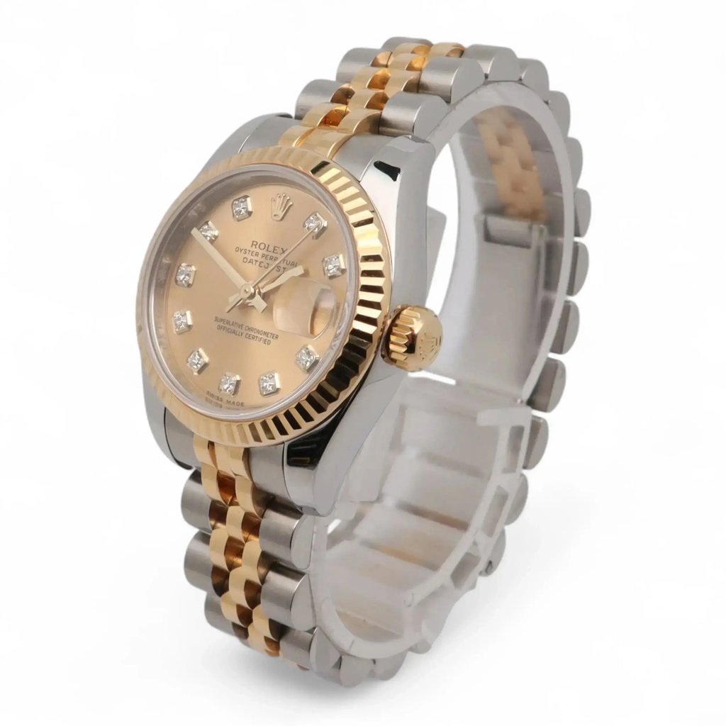 View Of Crown Facing Side Of Rolex 179173 Stainless Steel Watch Pre Owned Condition