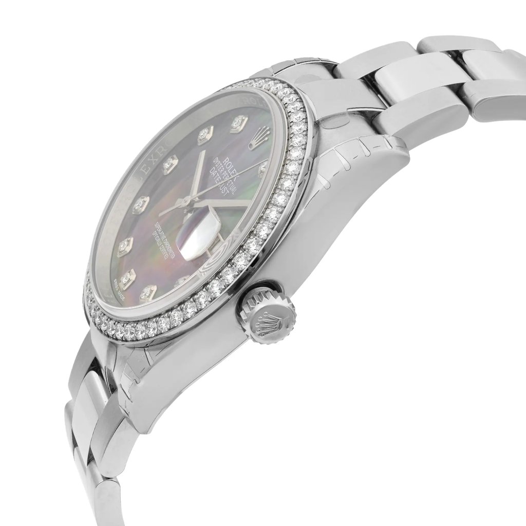 View Of Crown Facing Side Of Rolex 116244 Stainless Steel Watch Unworn Condition