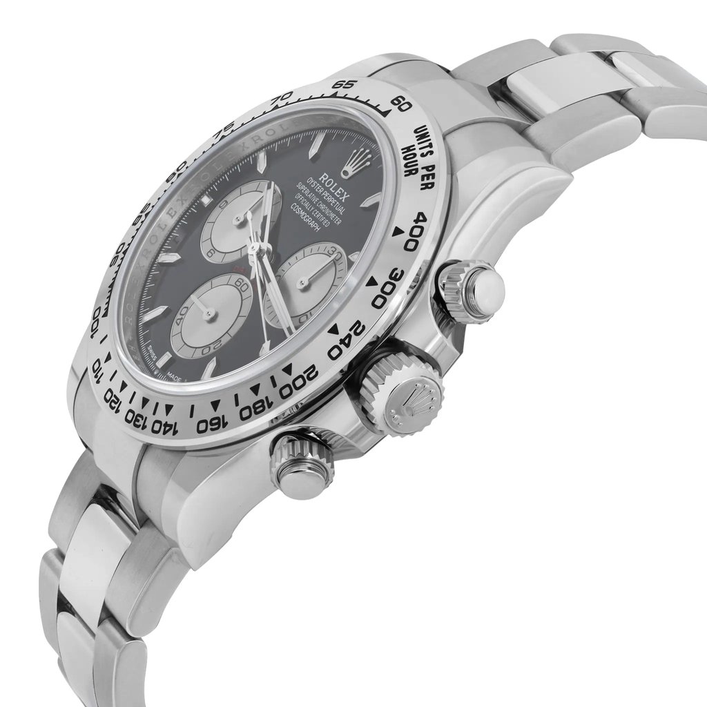 View Of Crown Facing Side Of Rolex 126509 White Gold Watch Unworn Condition