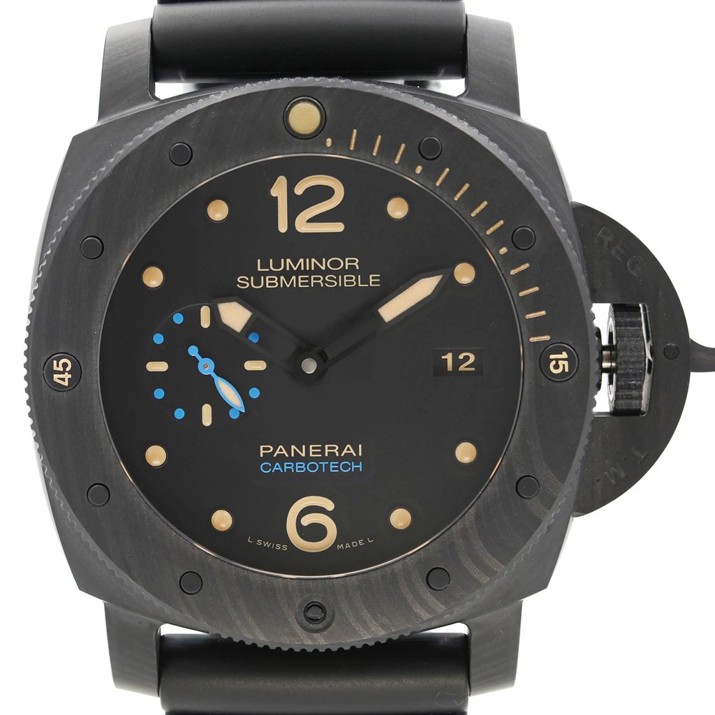 Up Close Front Facing Picture Of Panerai PAM00616 Ceramic Watch Pre Owned Condition