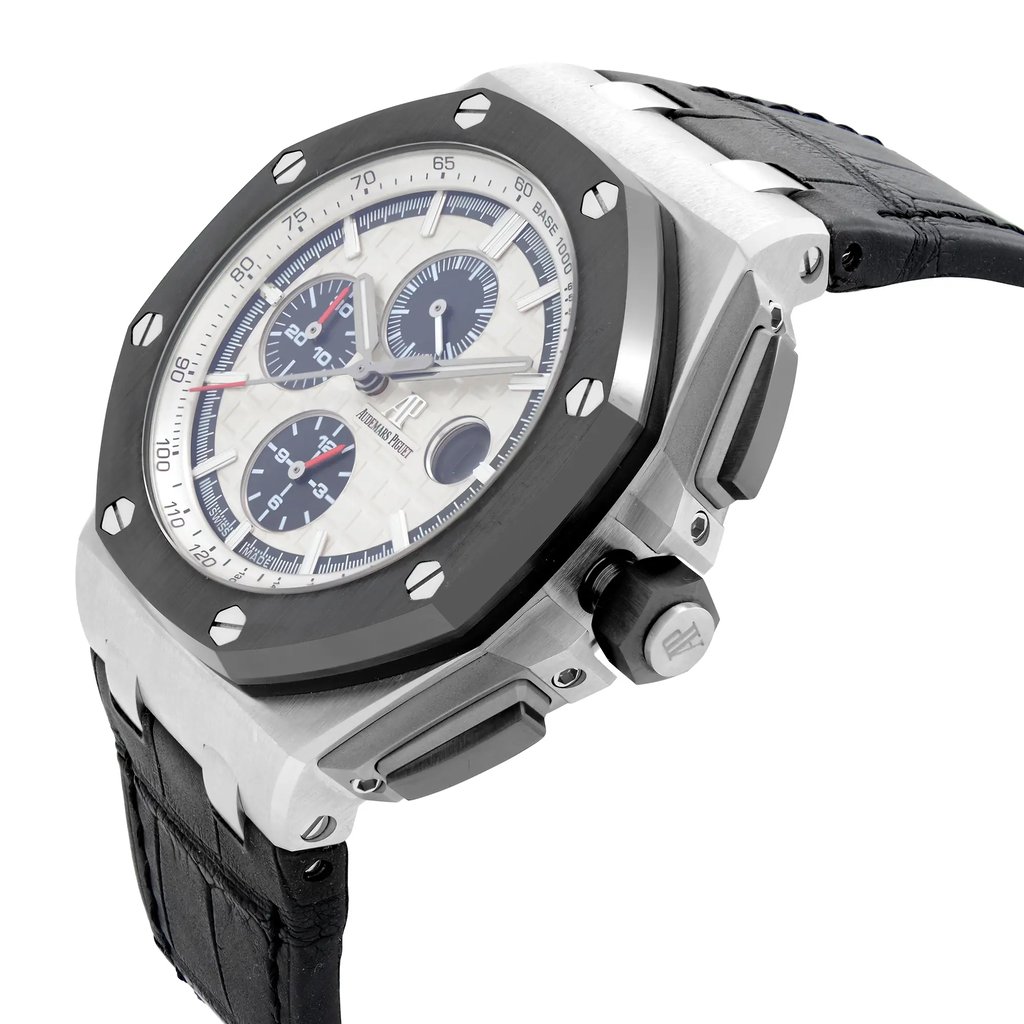 View Of Crown Facing Side Of Audemars Piguet 26400SO.OO.A002CA.1 Stainless Steel Watch Display Model Condition