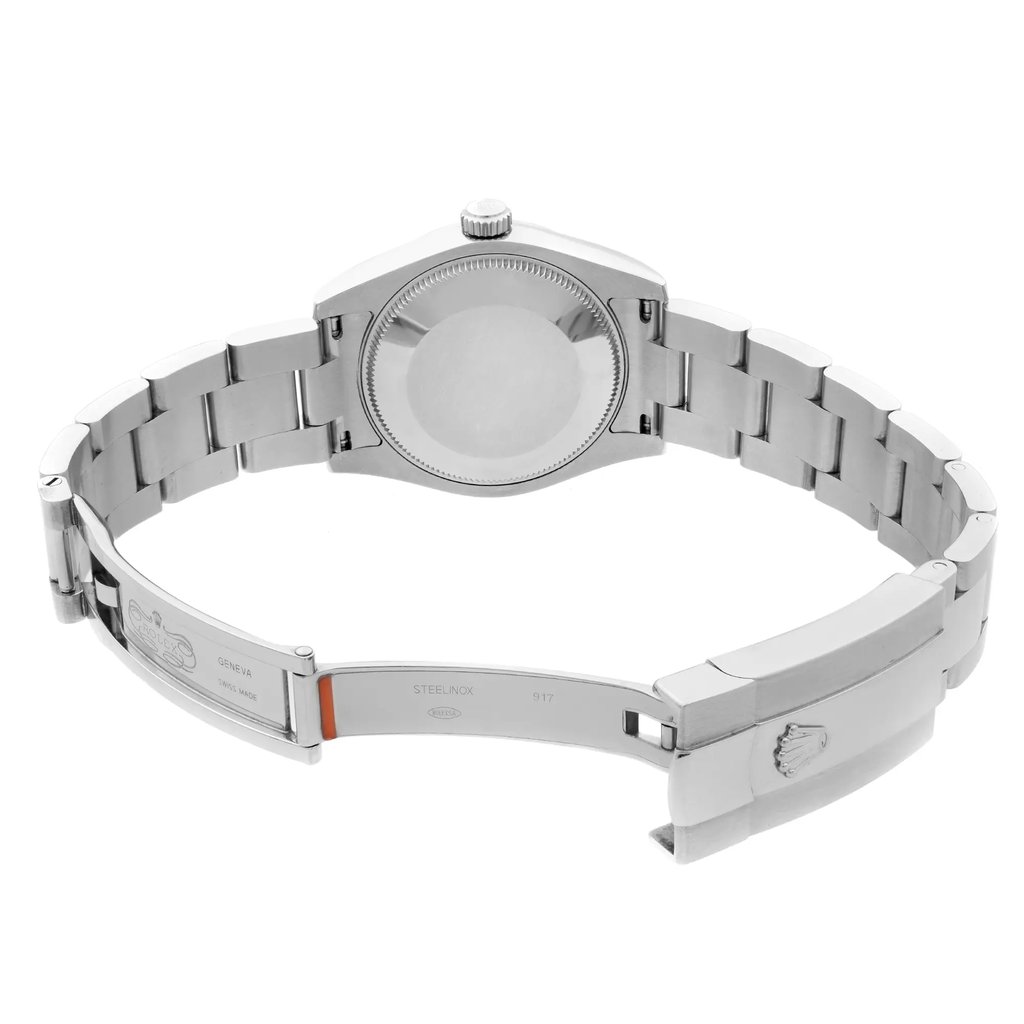 Back View Of {Caseback} Back Case And Open Stainless Steel Band Of Rolex 178240 Watch Unworn Condition