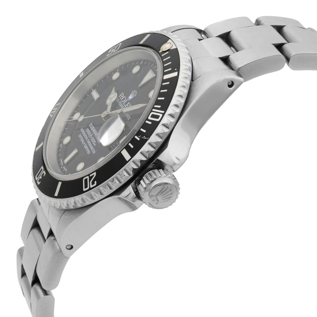 View Of Crown Facing Side Of Rolex 16610 Stainless Steel Watch Pre Owned Condition
