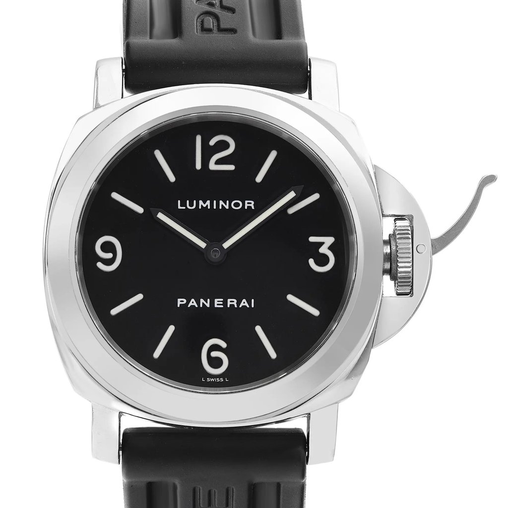 Up Close Front Facing Picture Of Panerai PAM00002 Stainless Steel Watch Pre Owned Condition