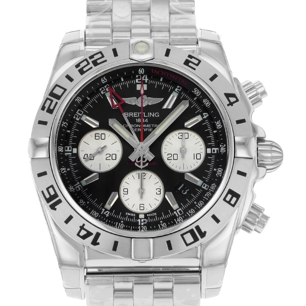 Up Close Front Facing Picture Of Breitling AB0420B9/BB56-375A Stainless Steel Watch Unworn Condition