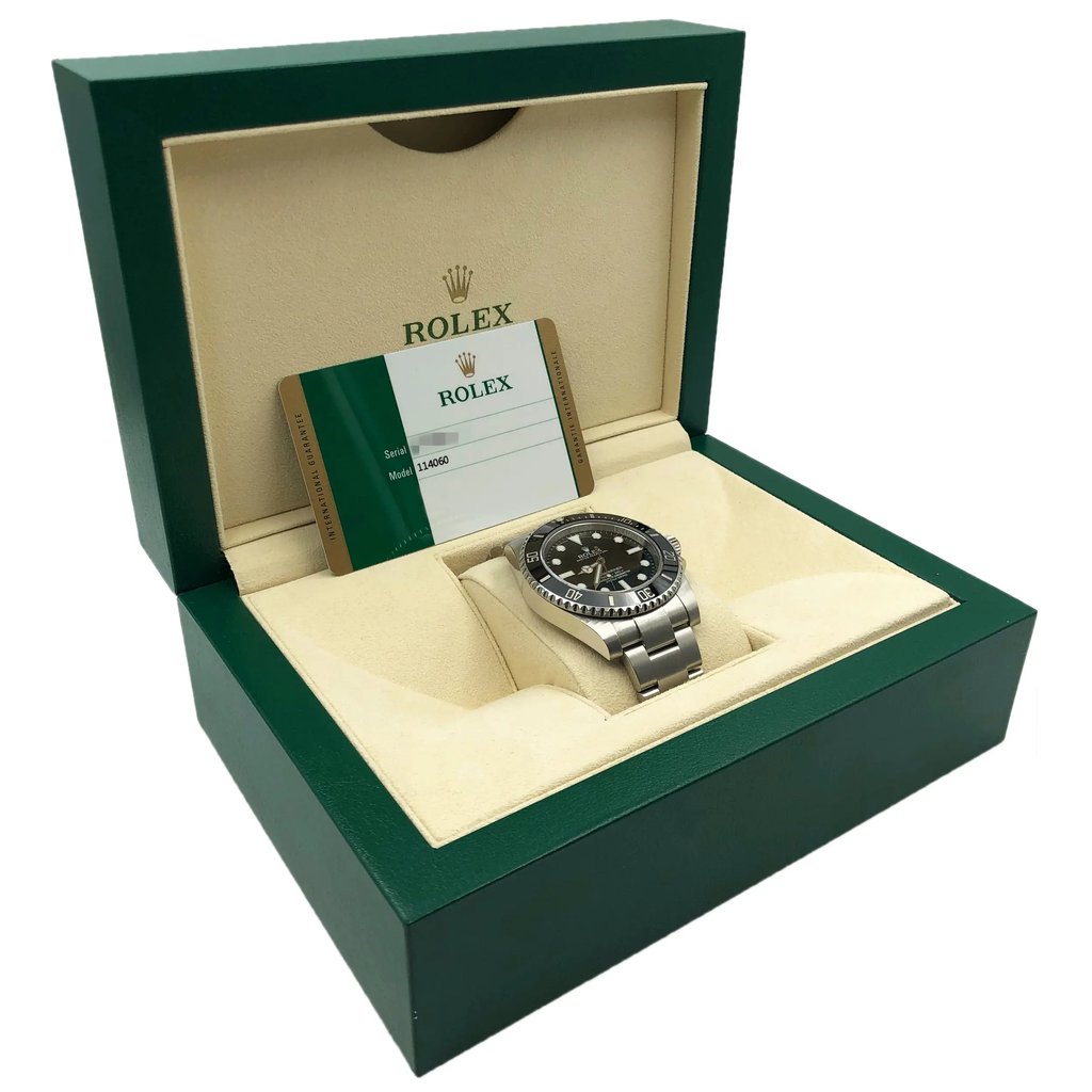  Full View Box, Documents and Rolex 114060 With Watch In The Image 