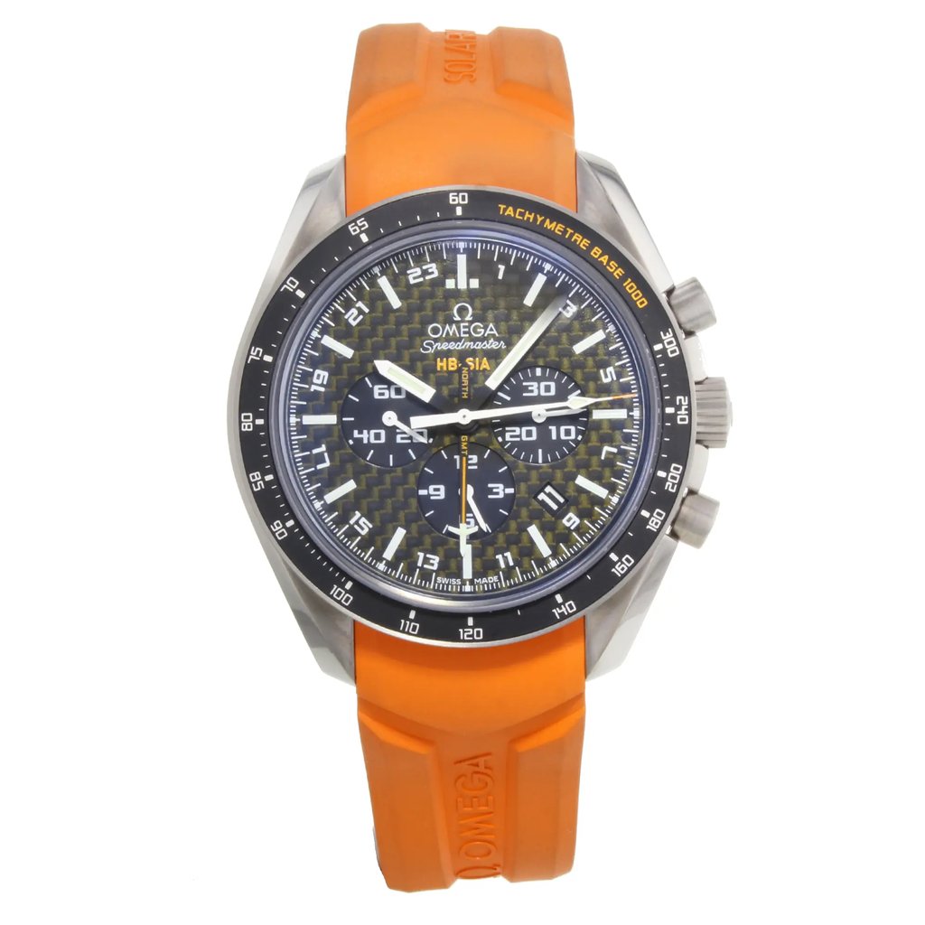 Front Full View Of OMEGA 321.92.44.52.01.003 Titanium Watch Display Model Condition {Product Condition}
