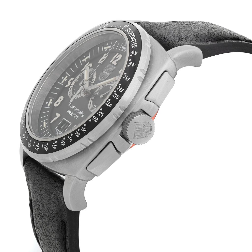 View Of Crown Facing Side Of Luminox XA.9441 Stainless Steel Watch Display Model Condition