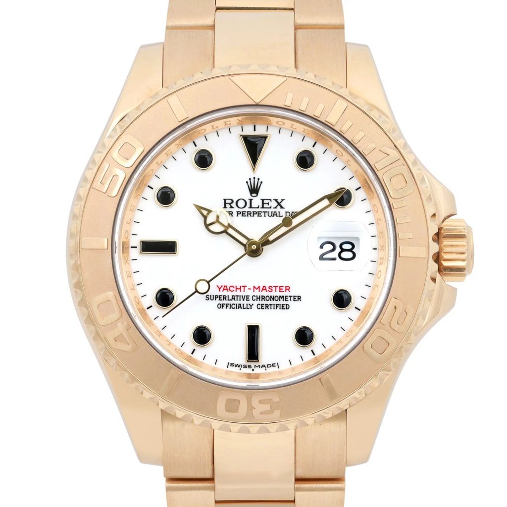 Up Close Front Facing Picture Of Rolex 16628 Yellow Gold Watch Pre Owned Condition