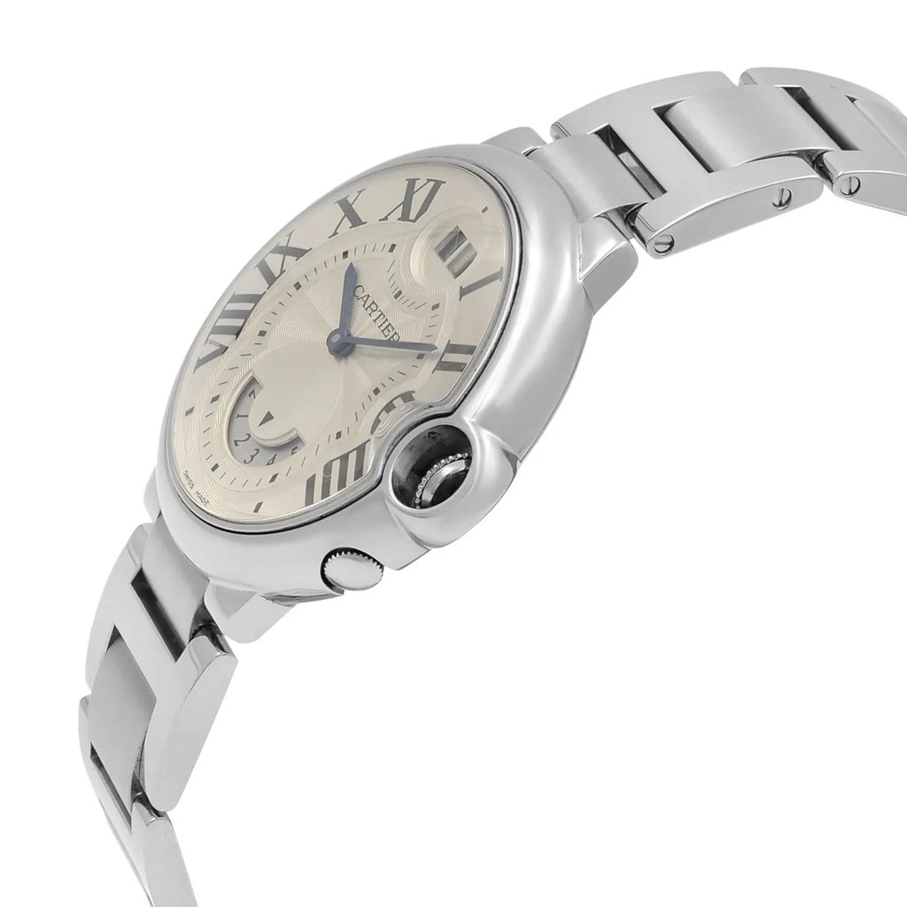 View Of Crown Facing Side Of Cartier W6920011 Stainless Steel Watch Pre Owned Condition