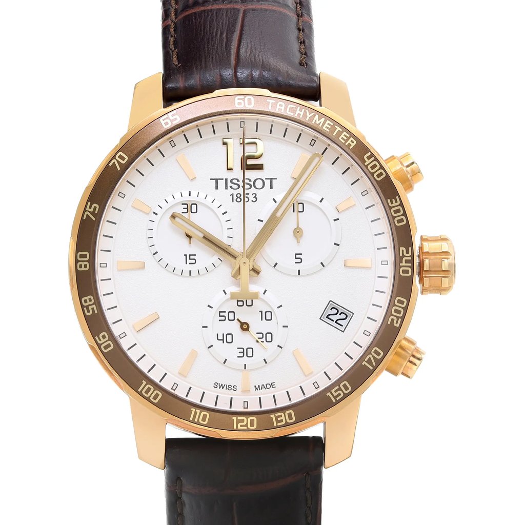 Up Close Front Facing Picture Of Tissot T095.417.36.037.00 Stainless Steel Watch New With Defects Condition