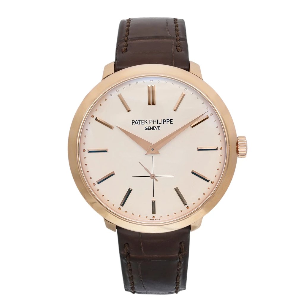 Front Full View Of Patek Philippe 5123R-001 Rose Gold Watch Pre Owned Condition Excellent