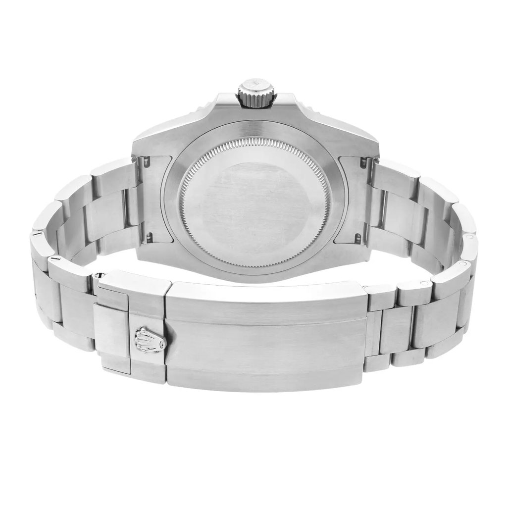 Back View Of Screwback Back Case And Closed Stainless Steel Band Of Rolex 116610LV Watch Pre Owned Condition