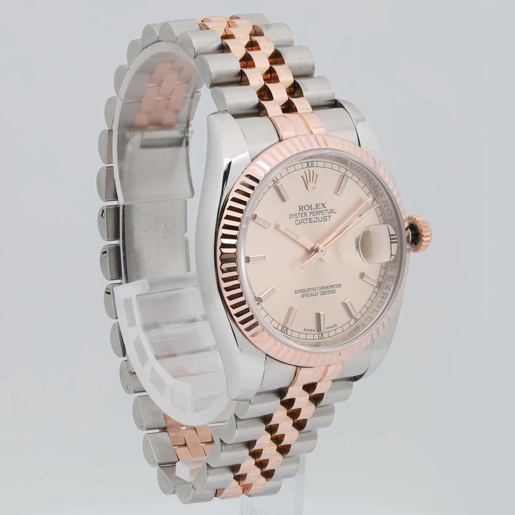 View Of Opposite Crown Facing Side Of Rolex 116231 Stainless Steel Watch Pre Owned Condition