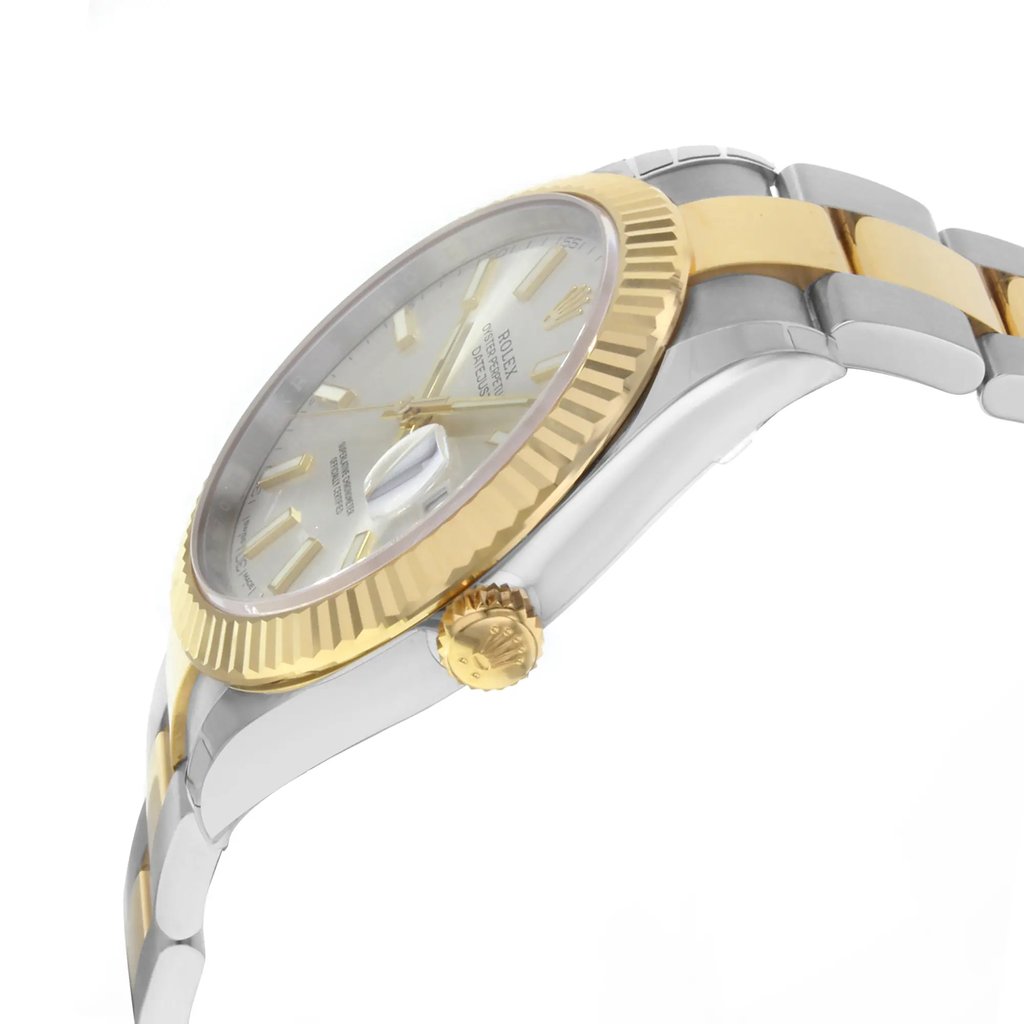 View Of Crown Facing Side Of Rolex 126333 Stainless Steel Watch Pre Owned Condition