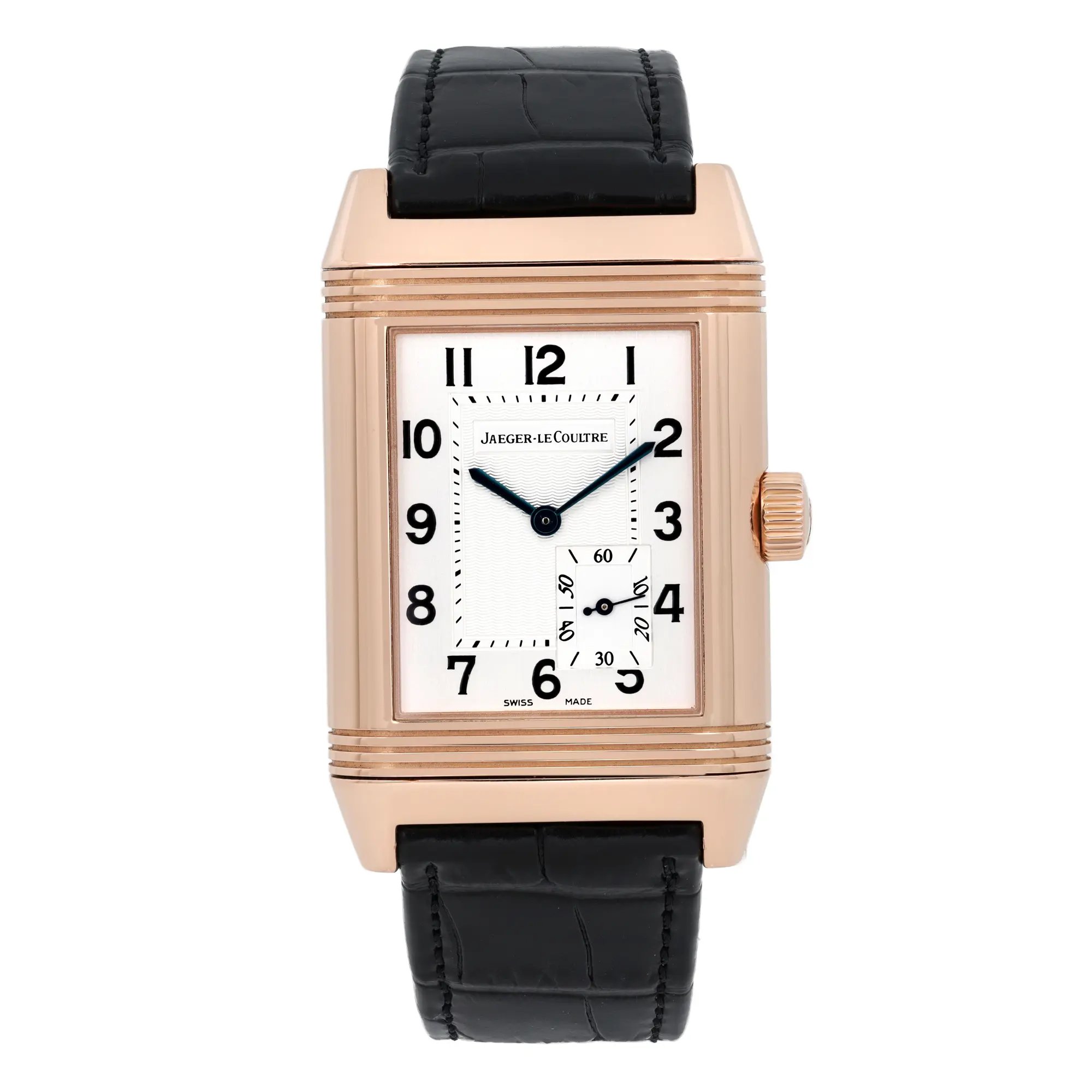 Front Full View Of Jaeger-LeCoultre 240.214 Rose Gold Watch Pre Owned Condition Excellent