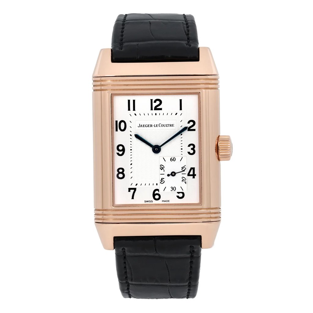 Front Full View Of Jaeger-LeCoultre 240.214 Rose Gold Watch Pre Owned Condition Excellent