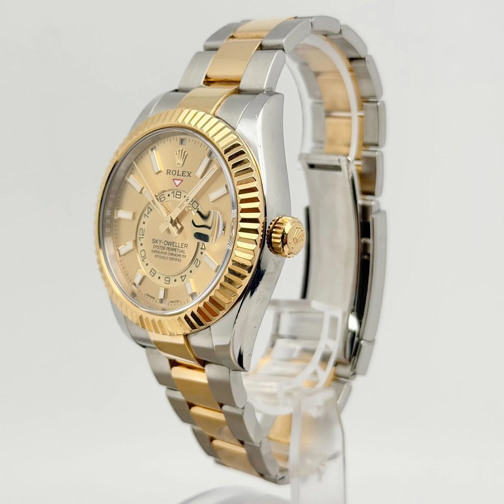 View Of Crown Facing Side Of Rolex 326933 Stainless Steel Watch Pre Owned Condition