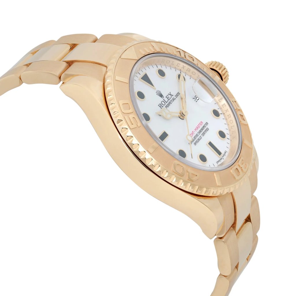 View Of Opposite Crown Facing Side Of Rolex 16628 Yellow Gold Watch Pre Owned Condition