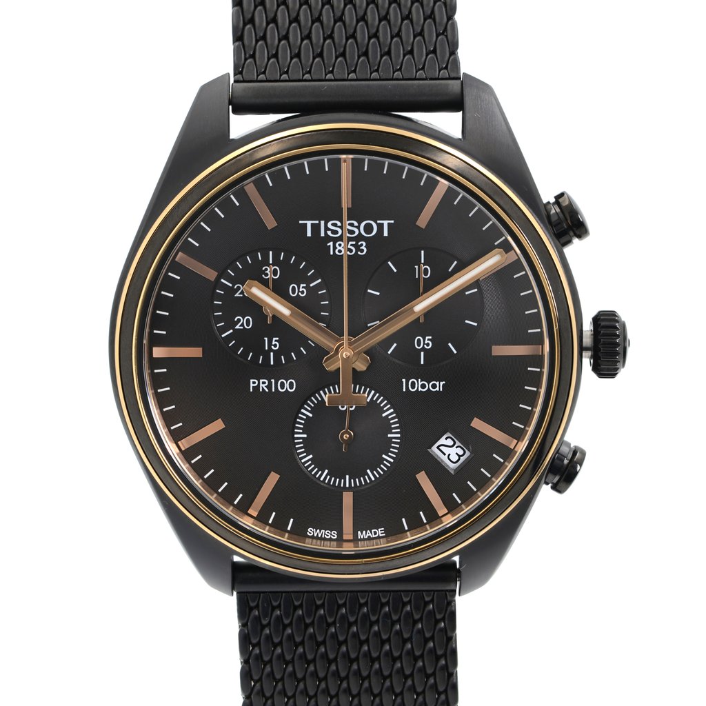 Up Close Front Facing Picture Of Tissot T101.417.23.061.00 Stainless Steel Watch Unworn Condition