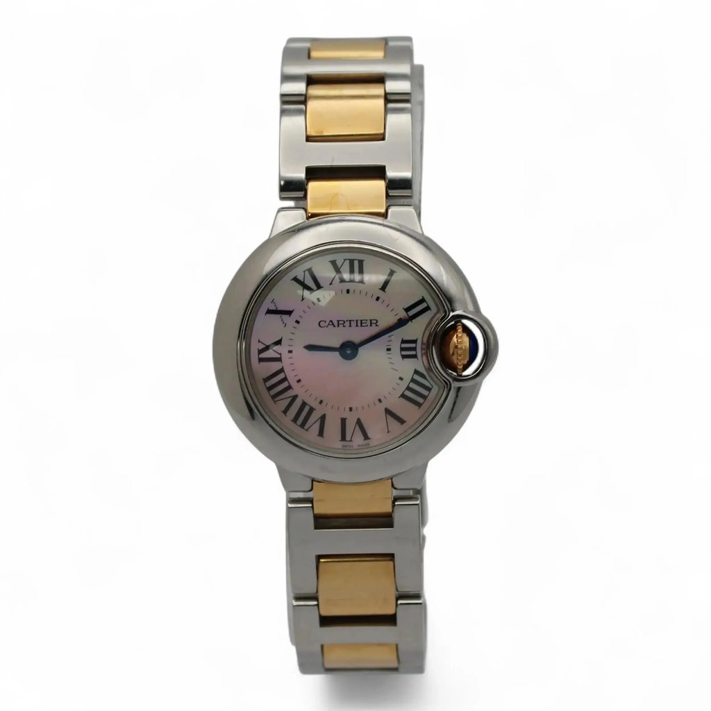 Front Full View Of Cartier 3009 Stainless Steel Watch Pre Owned Condition Good