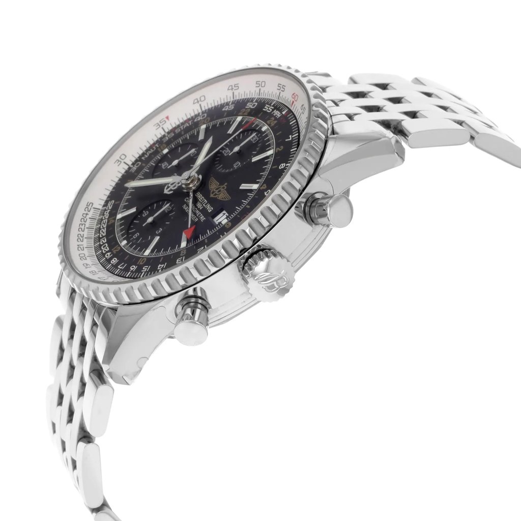 View Of Crown Facing Side Of Breitling A2432212 / B726-443A Stainless Steel Watch Display Model Condition