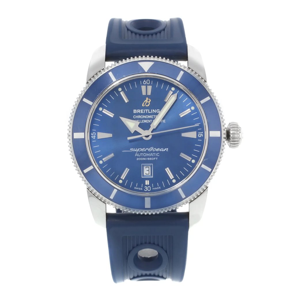 Front Full View Of Breitling A1732016/C734-205S Stainless Steel Watch Pre Owned Condition {Product Condition}