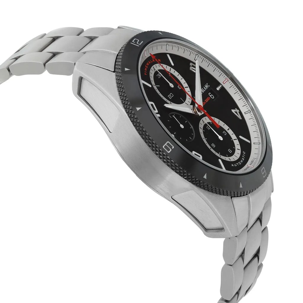 View Of Opposite Crown Facing Side Of Montblanc MB116097 Stainless Steel Watch Pre Owned Condition