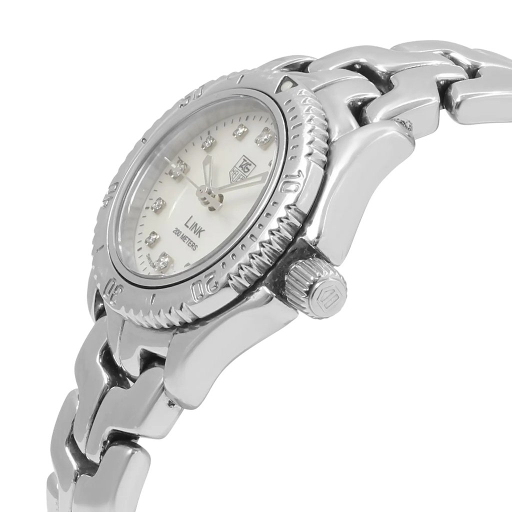 View Of Crown Facing Side Of TAG Heuer WT1418.BA0561 Stainless Steel Watch Pre Owned Condition