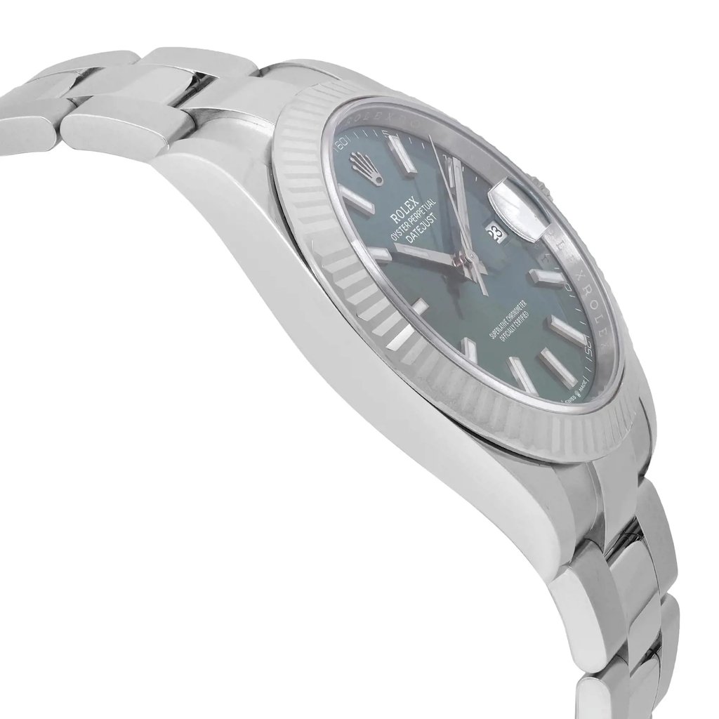 View Of Opposite Crown Facing Side Of Rolex 126334-0027 Stainless Steel Watch New Condition