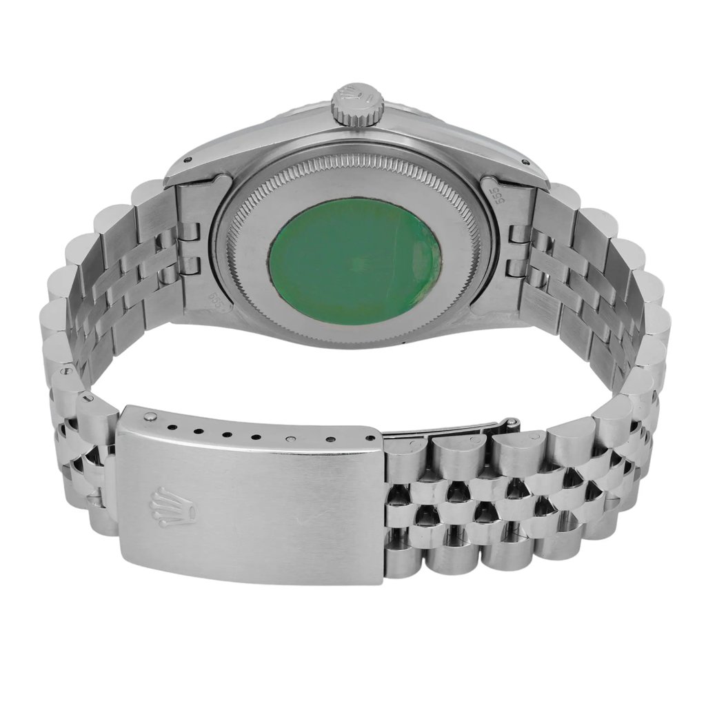 Back View Of Solid Back Case And Closed Stainless Steel Band Of Rolex 16030 Watch Pre Owned Condition