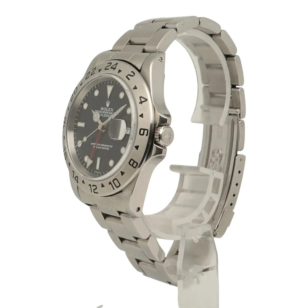 View Of Crown Facing Side Of Rolex 16570 Stainless Steel Watch Pre Owned Condition